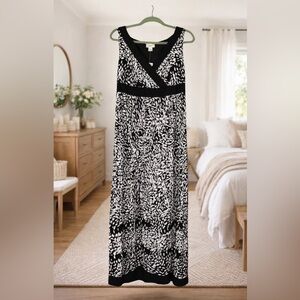 CJ Banks Black and White Maxi Dress